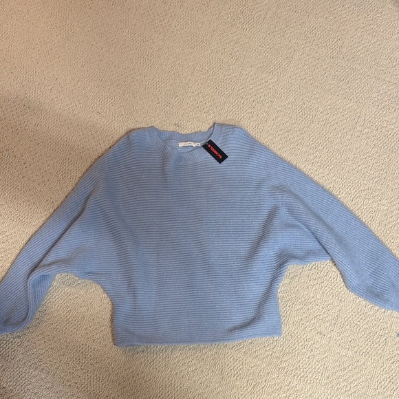Lush Sweaters - Lush Soft Blue Crew Neck Sweater